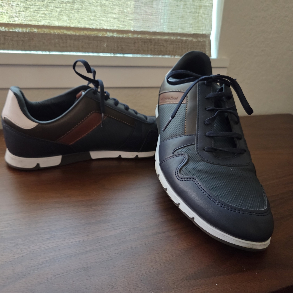 Men's Navy and Brown Sneakers